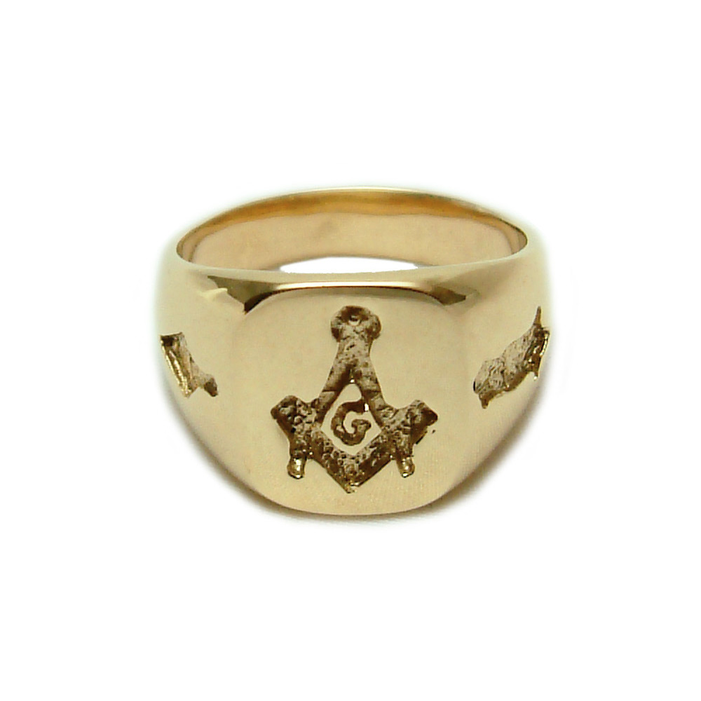 Mens solid gold sales masonic rings