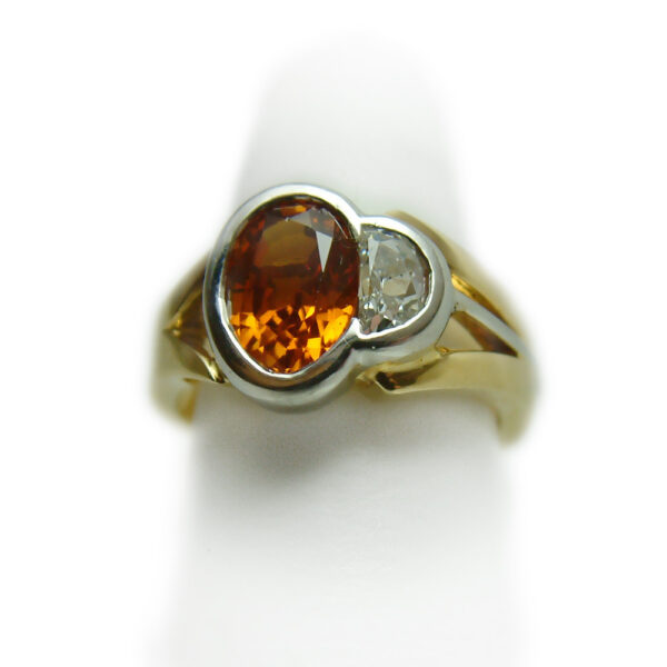 Orange Sapphire Ring