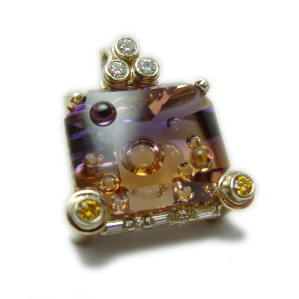 Ametrine & Diamond Pendant